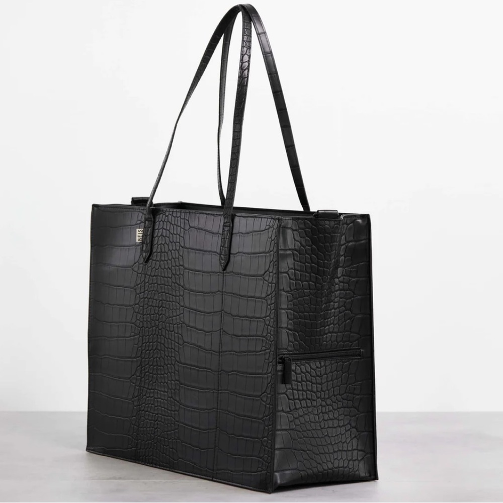 Beis Work Tote Black Croc Large